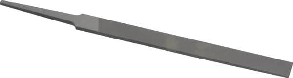 Grobet - 4" Standard Precision Swiss Pattern Regular Pillar File - Double Cut, 3/8" Width Diam x 1/8" Thick, With Tang - Benchmark Tooling