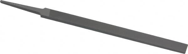 Grobet - 6" Standard Precision Swiss Pattern Regular Pillar File - Double Cut, 1/2" Width Diam x 11/64" Thick, With Tang - Benchmark Tooling