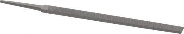 Grobet - 6" Standard Precision Swiss Pattern Regular Pillar File - Double Cut, 1/2" Width Diam x 11/64" Thick, With Tang - Benchmark Tooling