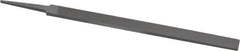 Grobet - 8" Standard Precision Swiss Pattern Regular Pillar File - 19/32" Width Diam x 13/64" Thick, With Tang - Benchmark Tooling