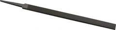 Grobet - 8" Standard Precision Swiss Pattern Regular Pillar File - Double Cut, 19/32" Width Diam x 13/64" Thick, With Tang - Benchmark Tooling