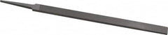 Grobet - 8" Standard Precision Swiss Pattern Regular Pillar File - Double Cut, 19/32" Width Diam x 13/64" Thick, With Tang - Benchmark Tooling