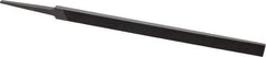 Grobet - 8" Standard Precision Swiss Pattern Regular Pillar File - Double Cut, 19/32" Width Diam x 13/64" Thick, With Tang - Benchmark Tooling