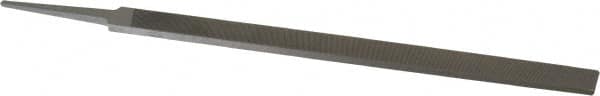 Grobet - 10" Standard Precision Swiss Pattern Regular Pillar File - Double Cut, 23/32" Width Diam x 15/64" Thick, With Tang - Benchmark Tooling