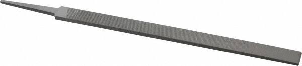 Grobet - 10" Standard Precision Swiss Pattern Regular Pillar File - Double Cut, 23/32" Width Diam x 15/64" Thick, With Tang - Benchmark Tooling