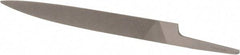 Grobet - 8" Standard Precision Swiss Pattern Knife File - Double Cut, 7/8" Width Diam x 13/64" Thick, With Tang - Benchmark Tooling