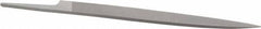 Grobet - 8" Standard Precision Swiss Pattern Knife File - Double Cut, 7/8" Width Diam x 13/64" Thick, With Tang - Benchmark Tooling