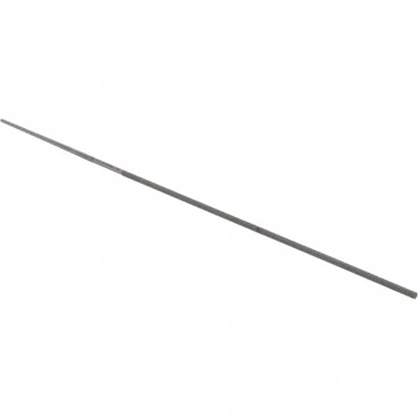 Grobet - 4" Standard Precision Swiss Pattern Round Parallel File - Double Cut, 1/16" Width Diam, With Tang - Benchmark Tooling