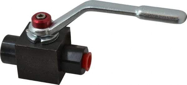 Parker - 1/4" Pipe, Carbon Steel Standard Ball Valve - Inline - Two Way Flow, FNPT x FNPT Ends, Lever Handle, 7,500 WOG - Benchmark Tooling