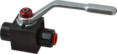 Parker - 1/4" Pipe, Carbon Steel Standard Ball Valve - Inline - Two Way Flow, FNPT x FNPT Ends, Lever Handle, 7,500 WOG - Benchmark Tooling