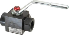 Parker - 1" Pipe, Carbon Steel Standard Ball Valve - Inline - Two Way Flow, FNPT x FNPT Ends, Lever Handle, 6,000 WOG - Benchmark Tooling