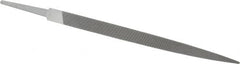 Grobet - 8" Standard Precision Swiss Pattern Three Square File - Double Cut, 1/2" Width Diam, With Tang - Benchmark Tooling
