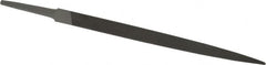 Grobet - 8" Standard Precision Swiss Pattern Three Square File - Double Cut, 1/2" Width Diam, With Tang - Benchmark Tooling