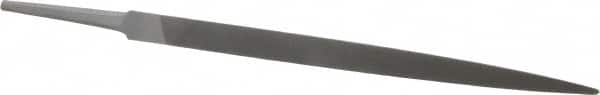 Grobet - 8" Standard Precision Swiss Pattern Three Square File - Double Cut, 1/2" Width Diam, With Tang - Benchmark Tooling