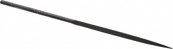 Grobet - 4" Needle Precision Swiss Pattern Three Square File - Round Handle - Benchmark Tooling