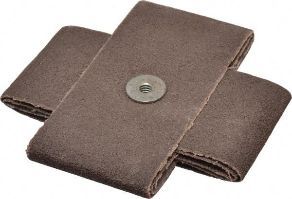 Made in USA - 60 Grit, Medium Grade, Aluminum Oxide Cross Pad - 4" Long x 2" Wide x 2" Thick, Cloth Backed, X Backing Weight, 10 Ply, 12,000 Max RPM - Benchmark Tooling
