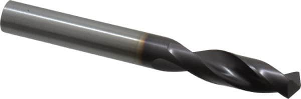 Guhring - 23/64" 130° Parabolic Flute Powdered Metal Screw Machine Drill Bit - FIREX Finish, Right Hand Cut, 1.575" Flute Length, 3.307" OAL, Cone Relief Point, Straight Shank - Benchmark Tooling