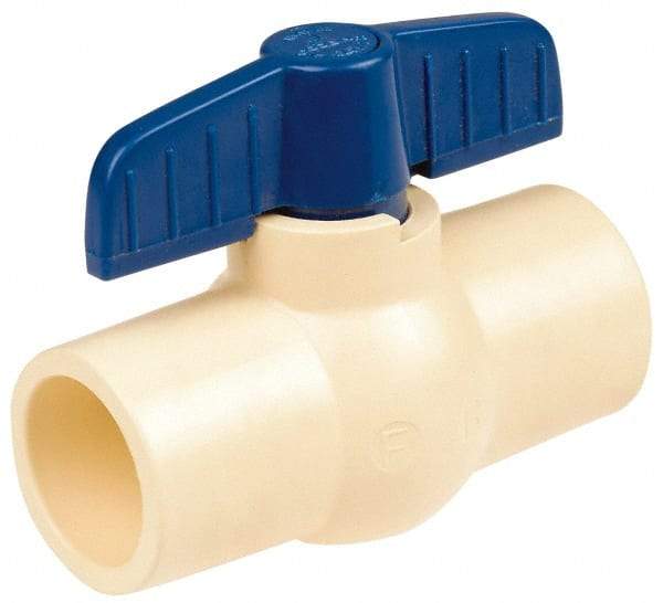 NIBCO - 2-1/2" Pipe, Standard Port, PVC Miniature Ball Valve - 1 Piece, Inline - One Way Flow, FNPT x FNPT Ends, Tee Handle, 150 WOG - Benchmark Tooling