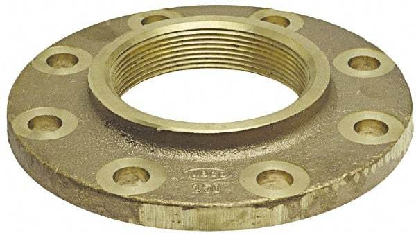 NIBCO - 2-1/2" Pipe, 7" OD, Cast Copper Threaded Companion Pipe Flange - 150 psi, F End Connection, 5-1/2" Across Bolt Hole Centers - Benchmark Tooling