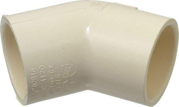 NIBCO - 1-1/4" CPVC Plastic Pipe 45° Elbow - Slip x Slip End Connections - Benchmark Tooling