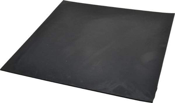 Made in USA - 12" Long, 12" Wide, 1/8" Thick, Neoprene Rubber Foam Sheet - 50 to 60 Durometer, Black, -40 to 225°F, 2,500 psi Tensile Strength, Plain Backing, Stock Length - Benchmark Tooling
