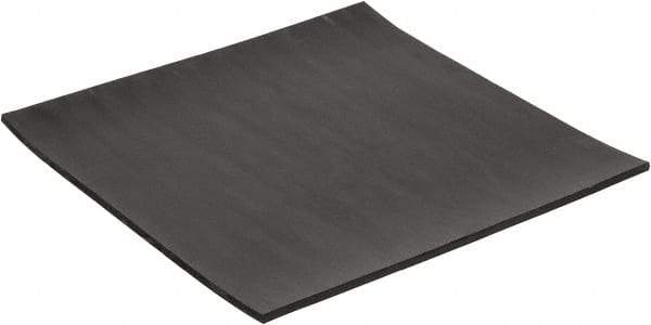 Made in USA - 12" Long, 12" Wide, 1/4" Thick, Neoprene Rubber Foam Sheet - 50 to 60 Durometer, Black, -40 to 225°F, 2,500 psi Tensile Strength, Plain Backing, Stock Length - Benchmark Tooling