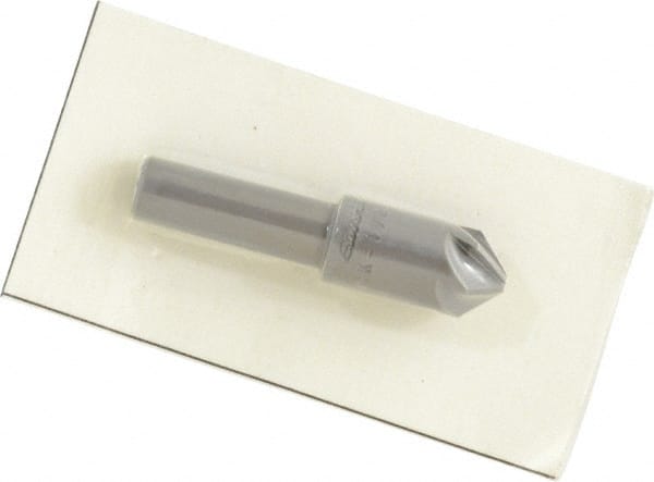 Made in USA - 1/2" Head Diam, 3/8" Shank Diam, 6 Flute 90° High Speed Steel Countersink - Benchmark Tooling
