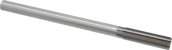 Made in USA - 0.627" High Speed Steel 8 Flute Chucking Reamer - Straight Flute, 0.5615" Straight Shank, 2-1/4" Flute Length, 9" OAL - Benchmark Tooling