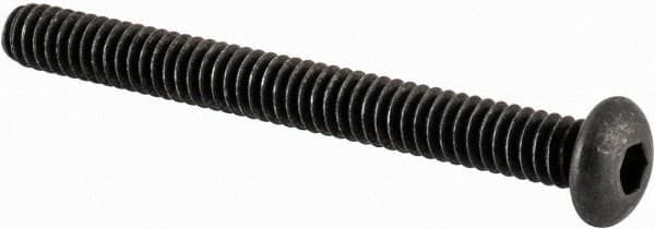 Value Collection - #3-48 UNC Hex Socket Drive, Button Screw - Alloy Steel, Black Oxide Finish, Fully Threaded, 1" Length Under Head - Benchmark Tooling