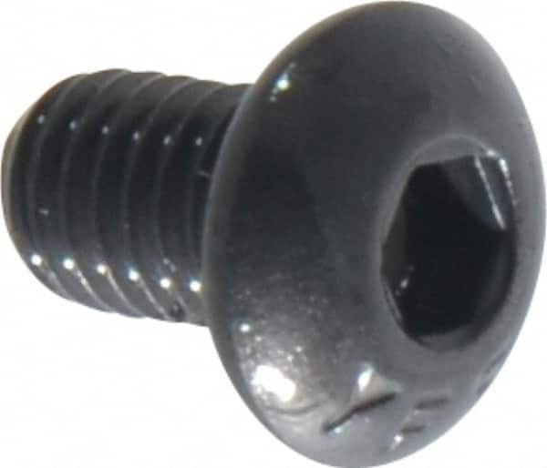 Value Collection - #10-32 UNF Hex Socket Drive, Button Screw - Alloy Steel, Black Oxide Finish, Fully Threaded, 5/16" Length Under Head - Benchmark Tooling