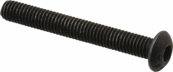 Value Collection - #10-32 UNF Hex Socket Drive, Button Screw - Alloy Steel, Black Oxide Finish, Fully Threaded, 1-1/2" Length Under Head - Benchmark Tooling