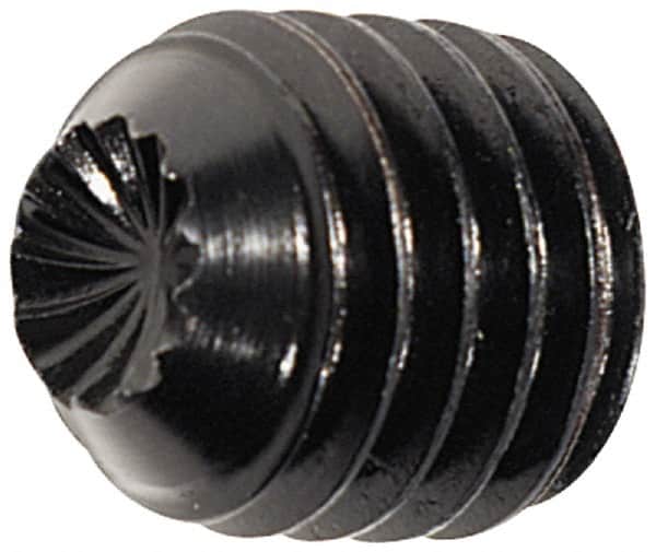 Value Collection - #4-40 UNC, 5/16" OAL, Knurled Cup Point Set Screw - Grade 8 Alloy Steel, 0.05" Key - Benchmark Tooling