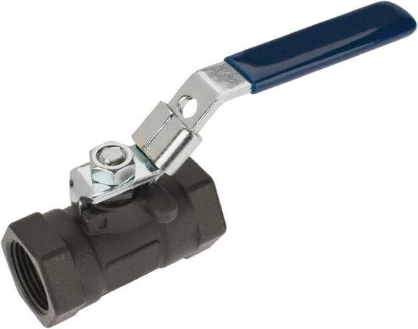 NIBCO - 1" Pipe, Reduced Port, Carbon Steel Standard Ball Valve - 1 Piece, Inline - One Way Flow, FNPT x FNPT Ends, Locking Lever Handle, 2,000 WOG - Benchmark Tooling