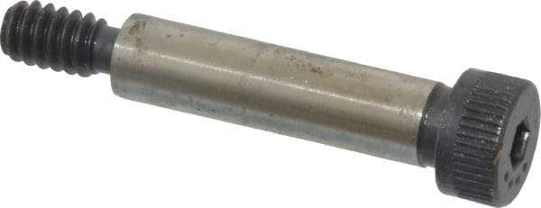 Made in USA - 1/4" Shoulder Diam x 1" Shoulder Length, #10-24 UNC, Hex Socket Shoulder Screw - 8 Alloy Steel, 0.357 to 3/8" Head Diam - Benchmark Tooling
