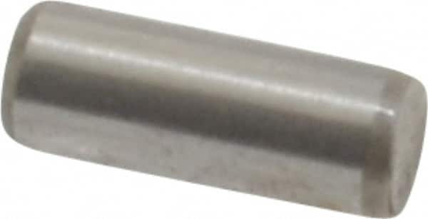 Made in USA - 3/32" Diam x 1/4" Pin Length Grade 8 Alloy Steel Standard Dowel Pin - Bright Finish, 1 Beveled & 1 Rounded End - Benchmark Tooling