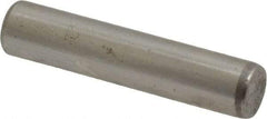 Made in USA - 3/16" Diam x 7/8" Pin Length Grade 8 Alloy Steel Standard Dowel Pin - Bright Finish, C 47-58 & C 60 (Surface) Hardness, 4,150 Lb (Single Shear), 8,300 Lb (Double Shear) Breaking Strength, 1 Beveled & 1 Rounded End - Benchmark Tooling