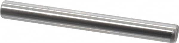 Made in USA - 3/16" Diam x 1-3/4" Pin Length Grade 8 Alloy Steel Standard Dowel Pin - Bright Finish, C 47-58 & C 60 (Surface) Hardness, 4,150 Lb (Single Shear), 8,300 Lb (Double Shear) Breaking Strength, 1 Beveled & 1 Rounded End - Benchmark Tooling