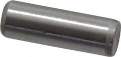 Made in USA - 1/4" Diam x 3/4" Pin Length Grade 8 Alloy Steel Standard Dowel Pin - Bright Finish, C 47-58 & C 60 (Surface) Hardness, 14,720 Lb (Double Shear), 7,360 Lb (Single Shear) Breaking Strength, 1 Beveled & 1 Rounded End - Benchmark Tooling