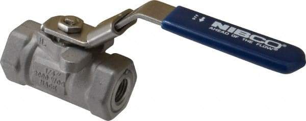 NIBCO - 1/4" Pipe, Reduced Port, Carbon Steel Standard Ball Valve - 1 Piece, Inline - One Way Flow, FNPT x FNPT Ends, Locking Lever Handle, 2,000 WOG - Benchmark Tooling