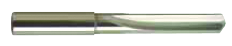 9mm Dia. - Carbide Straight Flute 4XD Drill-130° 4-Facet Point-Coolant-Bright - Benchmark Tooling