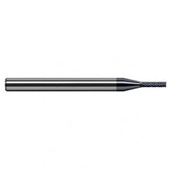 Miniature End Mills - Deburring End Mill - 0.0310″ (1/32″) Cutter Diameter × 0.0930″ (3/32″) Length of Cut Carbide Deburring Square End Mill, 6 RH Teeth, 3 LH Teeth, AlTiN Coated - Benchmark Tooling