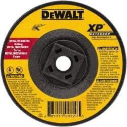 DeWALT - 24 Grit, 5" Wheel Diam, Type 27 Depressed Center Wheel - Zirconia Alumina, Resinoid Bond, 12,200 Max RPM - Benchmark Tooling