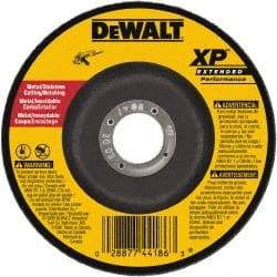 DeWALT - 24 Grit, 4" Wheel Diam, 3/32" Wheel Thickness, 5/8" Arbor Hole, Type 27 Depressed Center Wheel - Zirconia Alumina, Resinoid Bond, 15,200 Max RPM - Benchmark Tooling