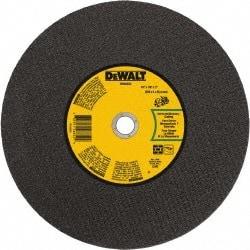 DeWALT - 14" 24 Grit Silicon Carbide Cutoff Wheel - 1/8" Thick, 1" Arbor, 5,500 Max RPM, Use with Gas Powered Saws - Benchmark Tooling