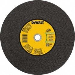 DeWALT - 14" 24 Grit Silicon Carbide Cutoff Wheel - 1/8" Thick, 20mm Arbor, 5,500 Max RPM, Use with Gas Powered Saws - Benchmark Tooling