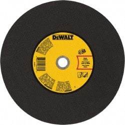 DeWALT - 14" 24 Grit Aluminum Oxide Cutoff Wheel - 1/8" Thick, 20mm Arbor, 5,500 Max RPM, Use with Gas Powered Saws - Benchmark Tooling