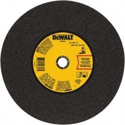 DeWALT - 14" 24 Grit Aluminum Oxide Cutoff Wheel - 0.109" Thick, 1" Arbor, 4,300 Max RPM, Use with Stationary Tools - Benchmark Tooling