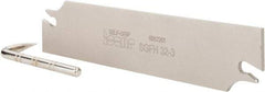 Iscar - 1.2598" Blade Height, 0.0945" Blade Width, 5.9055" OAL, Right Hand Cut, Double End Indexable Cut-Off Blade - SGFH Blade, Self Grip Series - Benchmark Tooling
