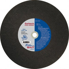Sait - 14" Ceramic Cutoff Wheel - 3/32" Thick, 1" Arbor, 4,400 Max RPM, Use with Chop Saws - Benchmark Tooling