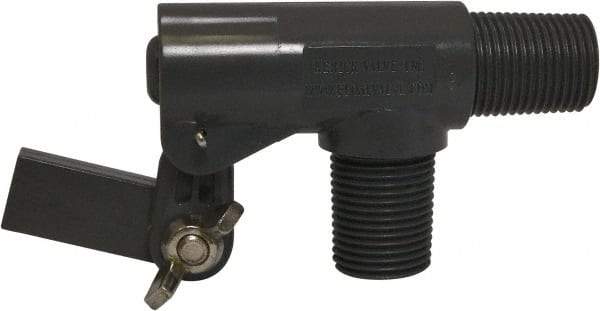 Control Devices - 3/8" Pipe, PVC, Angle Pattern-Double Seat, Mechanical Float Valve - 100 psi, MNPT End Connections - Benchmark Tooling